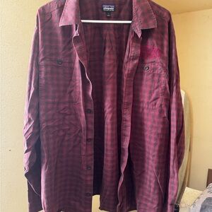 Patagonia Men's Burgundy Plaid Lightweight Shirt Jacket